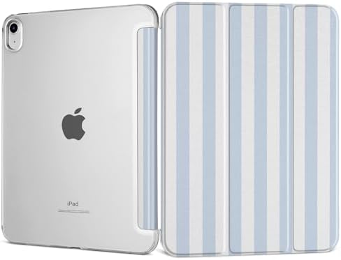 DONGKE for iPad 11th Generation Case 11 Inch 2025 A16 Chip & iPad 10th Generation 10.9 Inch 2022, Slim Foldable Stand Hard PC Translucent Back Shell Smart Cover - [Auto WakeSleep] - Stripes