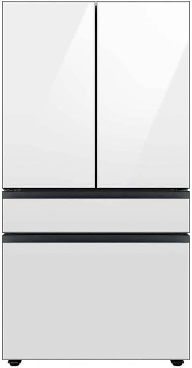 Samsung 23 Cu. Ft. Bespoke Counter Depth 4-Door French Door Refrigerator with Beverage Center, White Glass, RF23BB860012AA
