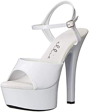 Ellie Shoes Women's 601-Juliet Pole Fitness Platforms - Dancer Heels, White, Size 12
