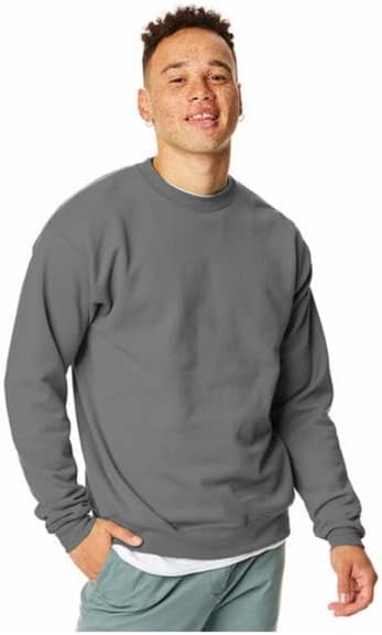 Hanes Men's EcoSmart Sweatshirt, Crewneck, Smoke Grey 1-pack, X-Large