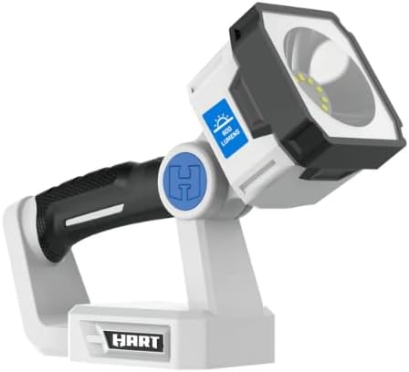HART Rechargeable LED Area Spotlight, Pivoting Light Head, Magnetic Base, Carry Handle, 600 Lumens