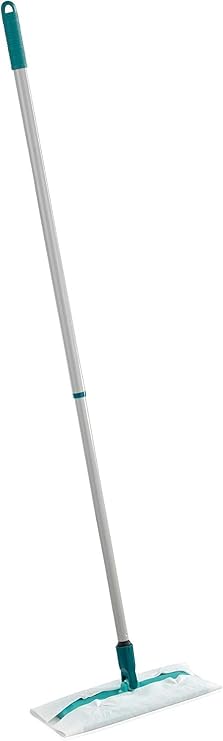 Leifheit Clean and Away Dusting Mop for easy Smooth Floor dusting, Agile 360 Steerable Mop Head,  with 5 Dust Cloths and Telescopic Handle 80-132cm