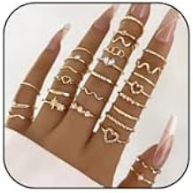 Gold Knuckle Rings Set for Women Boho Stackable Finger Rings Pack Simple Stacking Layering on Thumb and Knuckle Midi Finger Rings Jewelry