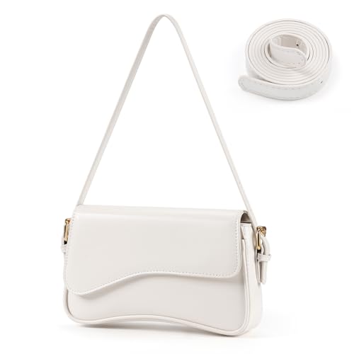 Sightor Shoulder Bag for Women, PU Leather Crossbody Bag Clutch Purse with 2 Adjustable Straps Hobo Bag Y2K Trendy Saddle Bag