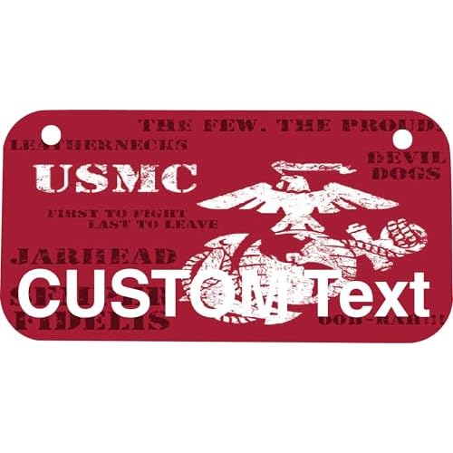 Hardline Products ATV License Plate Kit with Custom Background Wrap for Your ATVUTV Registration USMC Logo