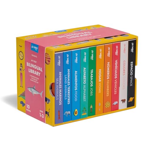 My First Bilingual Library: A Spanish-English Vocabulary Board Book Set of Colors, Numbers, Animals, ABCs, and More Si Sabo Bilingual Books for Kids Board book September 3, 2024