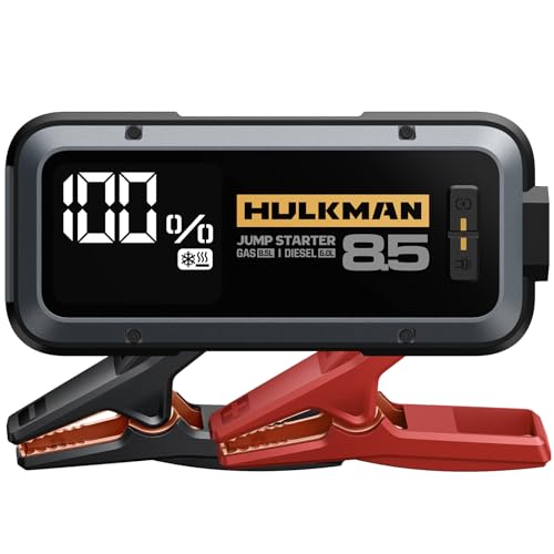 Hulkman Alpha85S,Space Gray, 2000A 74Wh Smart Jump Starter with -40℉ Start Tech, 12V Portable Car Battery Booster, 3.3 LED Display, USB-C Power Pack, Jumper Cables for up to 8.5L Gas6.0L Diesel