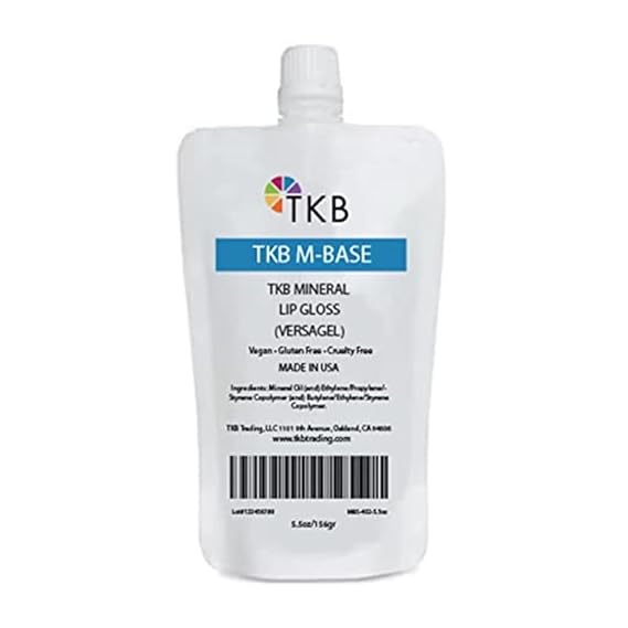 TKB Mineral Lip Gloss (M-Base) | Clear Versagel Base for DIY Lip Gloss, Made in USA (5.5oz (156g))