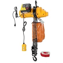 Electric Chain Hoist, 2200 lbs/1 ton Capacity, 10 ft Lifting Height, 10 ft/min Speed, 120V, Single Phase Overhead Crane with G100 Chain, 10 ft Wired Remote Control for Garage, Shop, Hotel, Home