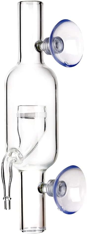 CO2 Diffuser Inline Glass Atomizer for Aquarium Planted for Tank with Strong Suction Cups High CO2 Dissolution Rate 3/4