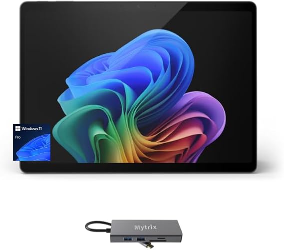 Microsoft Surface Pro 11 Copilot+ PC with 11-in-1 Hub, 13 OLED 4K, Touchscreen, Snapdragon X Elite, AI-Enhanced Camera, Long Battery Life, Sustainable, 16GB RAM, 1TB SSD, Win 11 Pro, Black