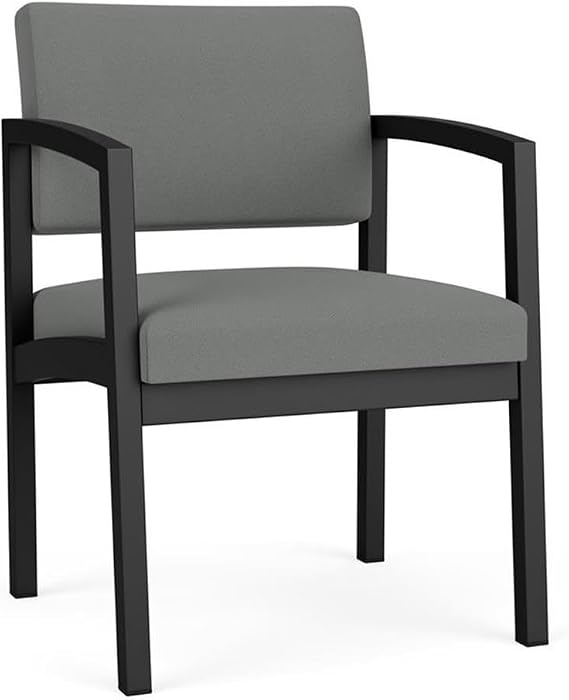 Lenox Steel Reception Waiting Room Guest Chair/Black Steel/Light Gray