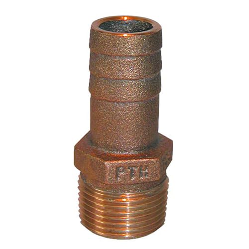 GROCO 34 NPT x 34 ID Bronze Pipe to Hose Straight Fitting