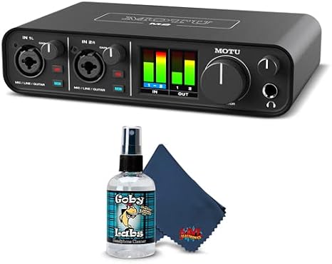 MOTU M2 2x2 USB-C Audio Interface Bundle with 6Ave Cleaning Kit