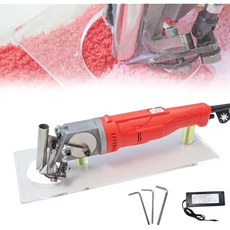 V Shape Carpet Carving Machine,Tufting Carving Electric Scissors Electric Carpet Groove Trimmer, with Ergonomic HandlePower Adapter, for Carpet Leather Felt, Adjustable Speed