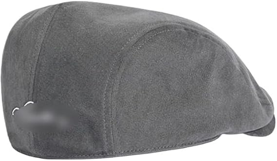 PTEXTU Grey Beret Reversible Cap Duck Tongue Hat Men's Newsboy Hat