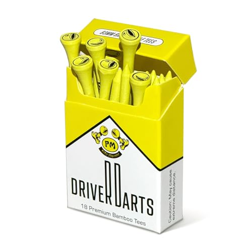 Driver Darts by Pss Missile, Premium Bamboo Wood Golf Tees - Iconic Tee Packging and Style, Cool Golf Gifts