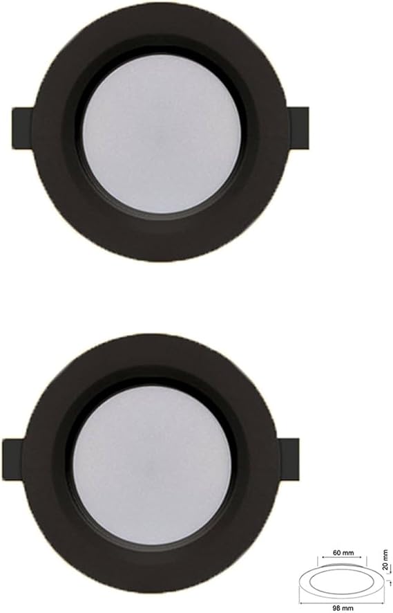 5W Smd Led Plastik Spot Siyah 3200K Sarı Işık 2 Adet