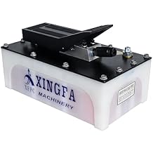 Air Hydraulic Pump 10,000 PSL, 3L ReservoirNPT 3/8" Oil Outlet, NPT 1/4" Inlet, HydraulicPump Air Hydraulic Foot Pump, White-US
