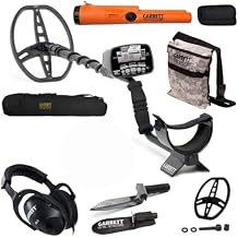Garrett A.T. Pro & Pro-Pointer A.T. Metal Detector Bundle Made in The USA - Waterproof to 10ft, Iron Audio, Fast Recovery, Includes Camo Finds Pouch, Edge Digger & Case