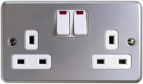 MK Metalclad Plus K2446 ALM 13A 2G Double Pole Switchsocket with Neon