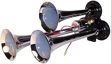 MPC Three Trumpet Compact Train Air Horn - Super Loud Horns EZ Fit for Trucks and Cars