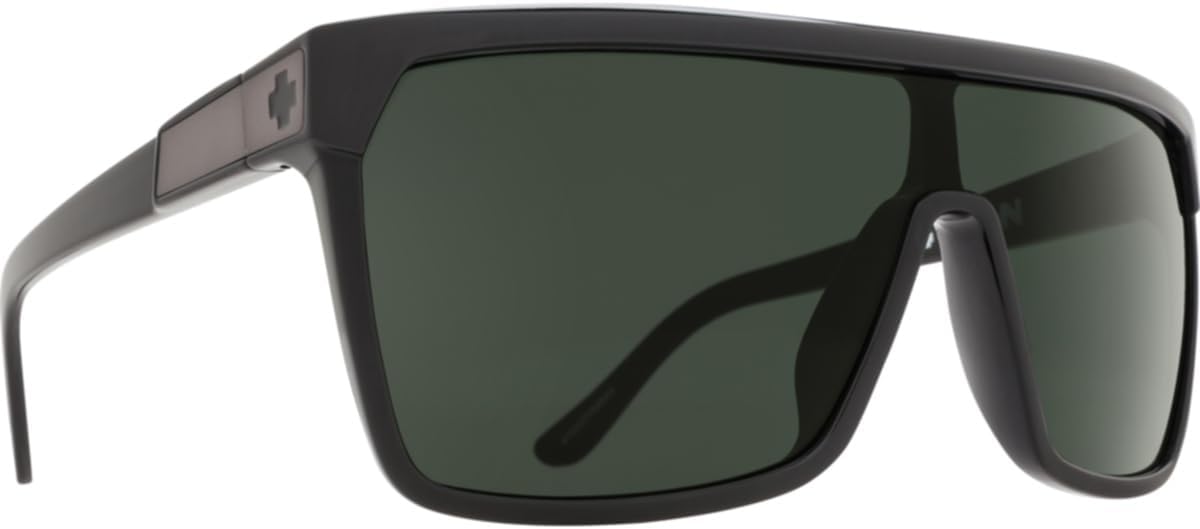 Spy Optic Flynn Shield Sunglasses Shiny Black/Matte Black/Happy Gray/Green One Size