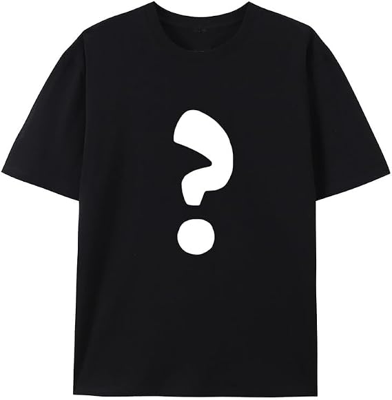 Pure Cotton Casual Summer Round Neck Short Sleeve Question Mark Pattern T-Shirt