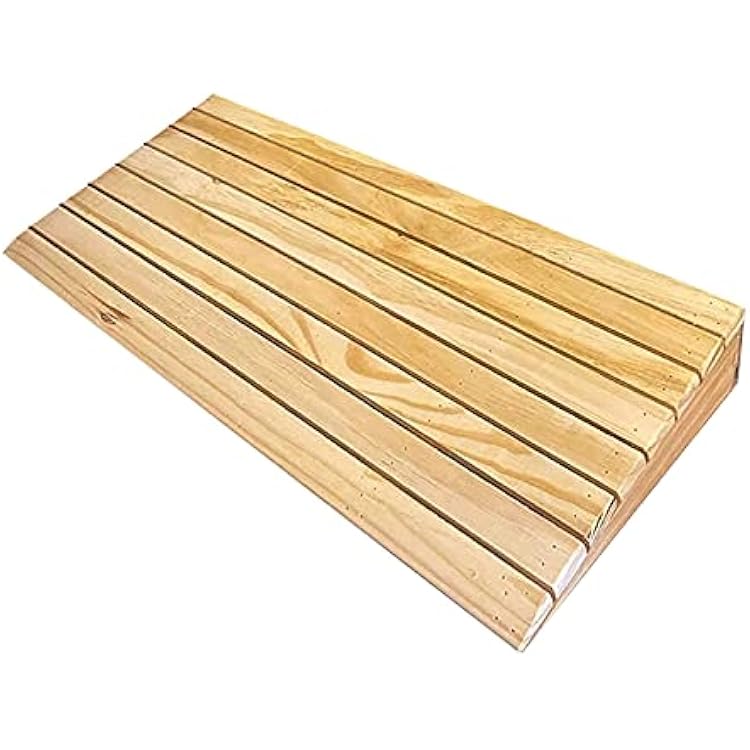 Wheelchair Threshold Ramps for Doorways, Wooden Lightweight Curb Driveway Disabled Anti-Slip Ramp, 3456 Inch High Size : 30.83011cm