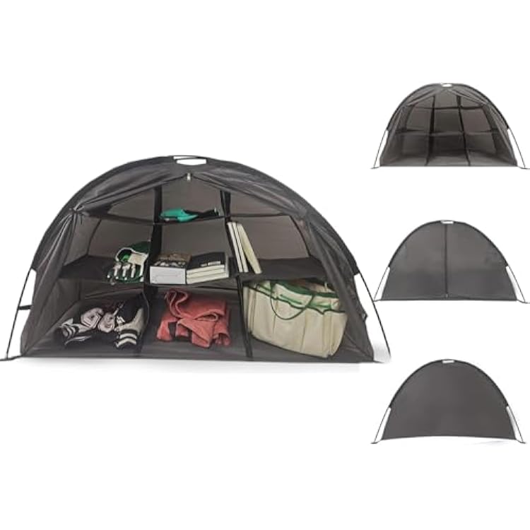 9-Shelf Storage RV Shoe Organizer Tent,Outdoor Storage Tent with Zippered Flap, 9-Shelf Storage