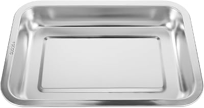Stainless Steel Cat Litter Box Open Design Large 12.4 Inch Kitten Litter Pan Easy to Clean Durable Metal Cat Toilet