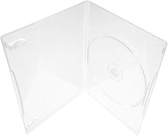 Maxtek 7mm Slim Clear Single CD/DVD Case, 50 Pieces Pack.
