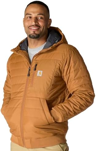 Carhartt Mens Rain Defender Relaxed Fit Lightweight Insulated Hooded Jacket