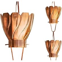Monarch Rain Chains Pure Copper Akira Rain Chains for Gutters 8.5 ft Decorative Rainchain Outdoor Durable Heavy Duty Gutter Chain Downspout Replacement, Modern Rainchains for Outside