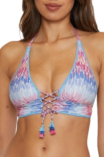 BECCA Womens Joshua Tree Halter Bikini Top, Adjustable, Tie Back, Swimwear Separates for Women