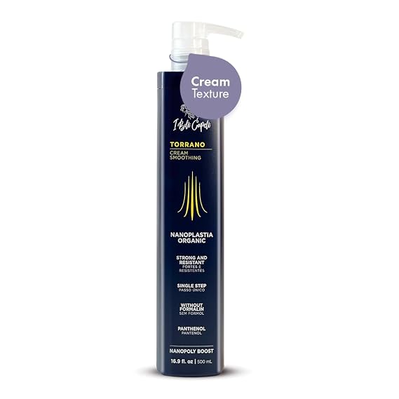I Belli Capelli Torrano Cream Nano Keratin Hair Treatment, Straightening Hair 1 Step, Formaldehyde Free-Nanoplastia Para Alisar Cabello, Keratina Organica Sin Formol -Brazilian Nano Keratin (500ml)