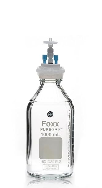 Foxx Life Sciences 45R-5603-FLS, PUREGRIP Borosilicate Glass HPLC Solvent Reservoir Reagent Bottle Assembly, Polypropylene GL45 VersaCap, Class VI
