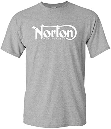 Norton Motorcycle Classic Logo Racing Mens White Black T-Shirt Size S-3XL