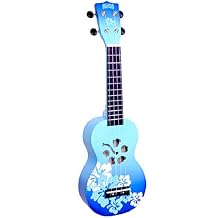 Mahalo Ukuleles MD1HB bub Hibiscus Flower Ukulele, Blue Burst, Soprano