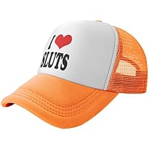 Hat,I Love Sluts Trucker Hat Baseball Cap Orange Women Men Dad Hat Golf Cowboy Hat