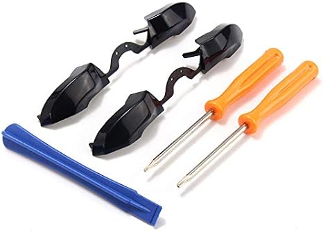 2PCS For Xbox One Elite Controller LB RB Bumper Buttons Trigger Plastic 3.5mm Jack Version Replacement 1697 1698 model (Black)