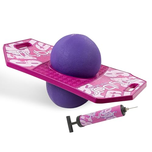 Flybar Pogo Trick Ball for Kids Balance Bounce Board with Anti-Slip Deck Pump Included - Indoor & Outdoor Toys for Boys and Girls Fun Way to Reduce Screen Time Supports up to 160 lbs Ages 6