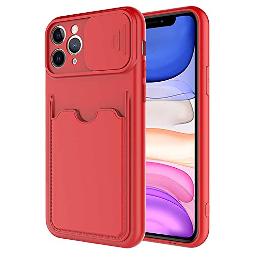 Elfia iPhone 11 Pro Case Silicone Card Split Camera Protected Cover Kartix Red