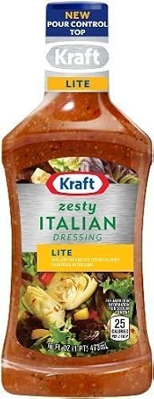 Kraft, Lite, Zesty Italian Dressing, 16oz Bottle (Pack of 3)