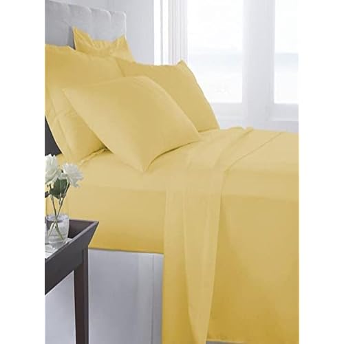 Mer-Tim Cotton Ranforce Double 160x200 Rubber Sheet Set - Yellow