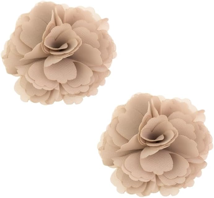 High Heel Chiffon Ribbon Rose Flower Fashion Sandals Shoe Clips Charms Decoration Pair