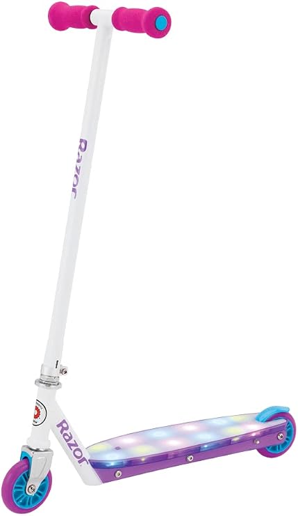 Razor Party Pop Kick Scooter - Multi-Color LED Light-Up Deck, Lightweight Steel Frame, for Kids Ages 6 and Up