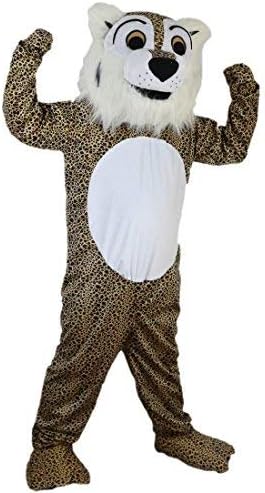 Jaguar Leopard Panther Cartoon Costume Mascot Plush with Mask for Adult Cosplay Party Halloween Dress Up