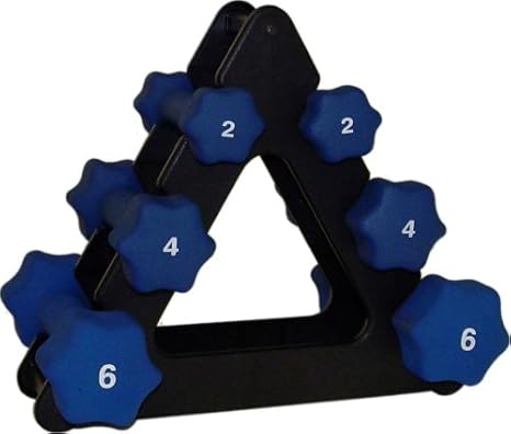 Ader Neoprene Dumbbell Set 2, 4, 6Lb with Black Dumbbell Rack