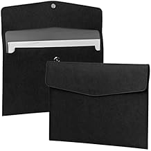 FYY File Folder, PU Leather A4 Document Holder File Organizer Filing Envelope Portfolio Case Tablet Sleeve with Magnetic Snap Closure for Home School Office Stationery Black